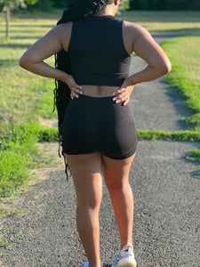 Black Two-Way Zip Set